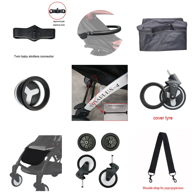 

kinds of stroller accessories Bebe accessories Shoulder strap Cover tyre connectors Crossbar For yoya plus,Yoyo babyzen ,etc