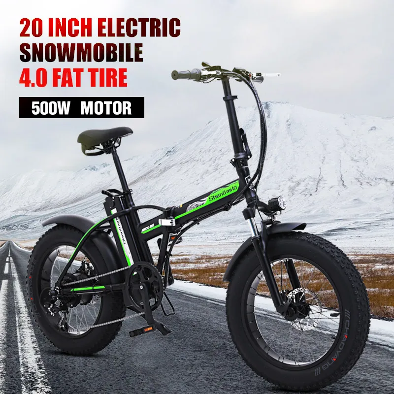 Electric bike 20 inch Folding electric Bicycle 500W 48V Battery Mountain e bike Cycling Electric Snow Bike E-Bike