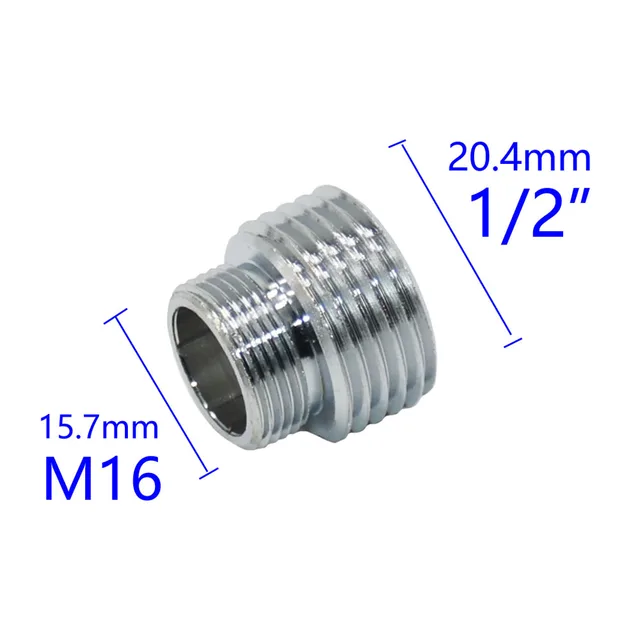 Sárgaréz 1/2 " - M16 M18 M24 M28 Szál Csatlakozó Hím Nőstény Pezsgő Víztisztító Csaptelep Rézszerelvények Ezüst Bevonás - Image 5