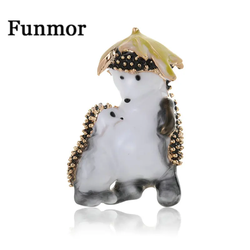Funmor милые ежики корсаж эмаль булавки животных Броши сплав для женщин детская вечеринка банкетные украшения сумка кардиганы Bijoux