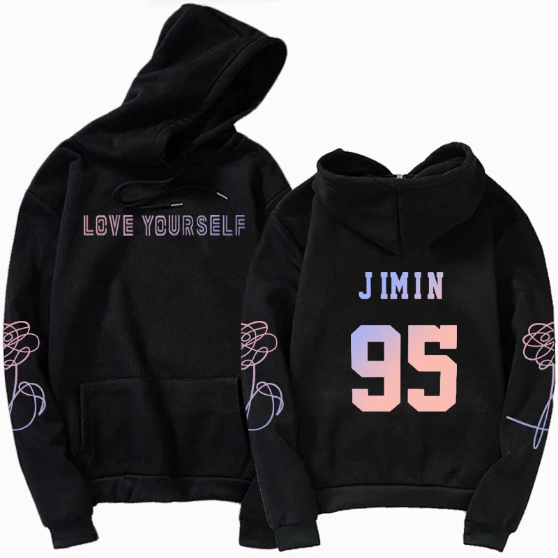 3hoodies 95jim KPOP толстовки с цифрами и буквами Bangtan худи для мальчиков Love Self Key Jung Kook V SUGA JIMIN JHOPE RM harajuku kpop Толстовка Топ - Цвет: 3hoodies 95jim