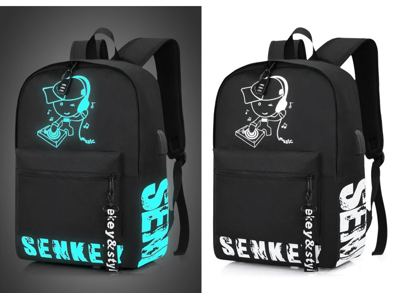 Senkey СТИЛЬ светящийся милый школьный ранец для подростков, детский рюкзак для школы, Студенческая сумка для книг для мальчиков и девочек