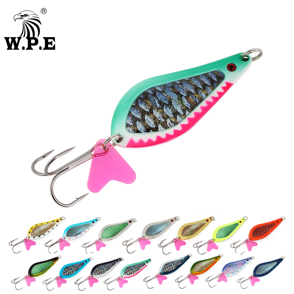 

W.P.E Spinner Fishing Lure Metal Spoon Fish Lures 1pcs 21g/24g/32g Pike Bass Trout Artificial Bait Fishing Tackle Pesca