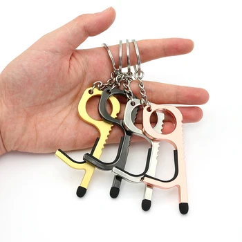 

Touchless handle key door opener chains portable zinc alloy contactless door opener mold free shipping open door tools