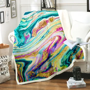 

Marble Stripe 3D Print Throw Plush Sherpa Blanket Thin Quilt Sofa Chair Bedding Supply Adults Kids 08