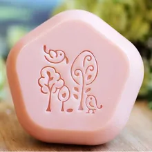 Птица лес ручной работы прозрачная для мыла печать прозрачный мультфильм натуральный мыло марки с ручкой акриловый штамп на заказ для печенья