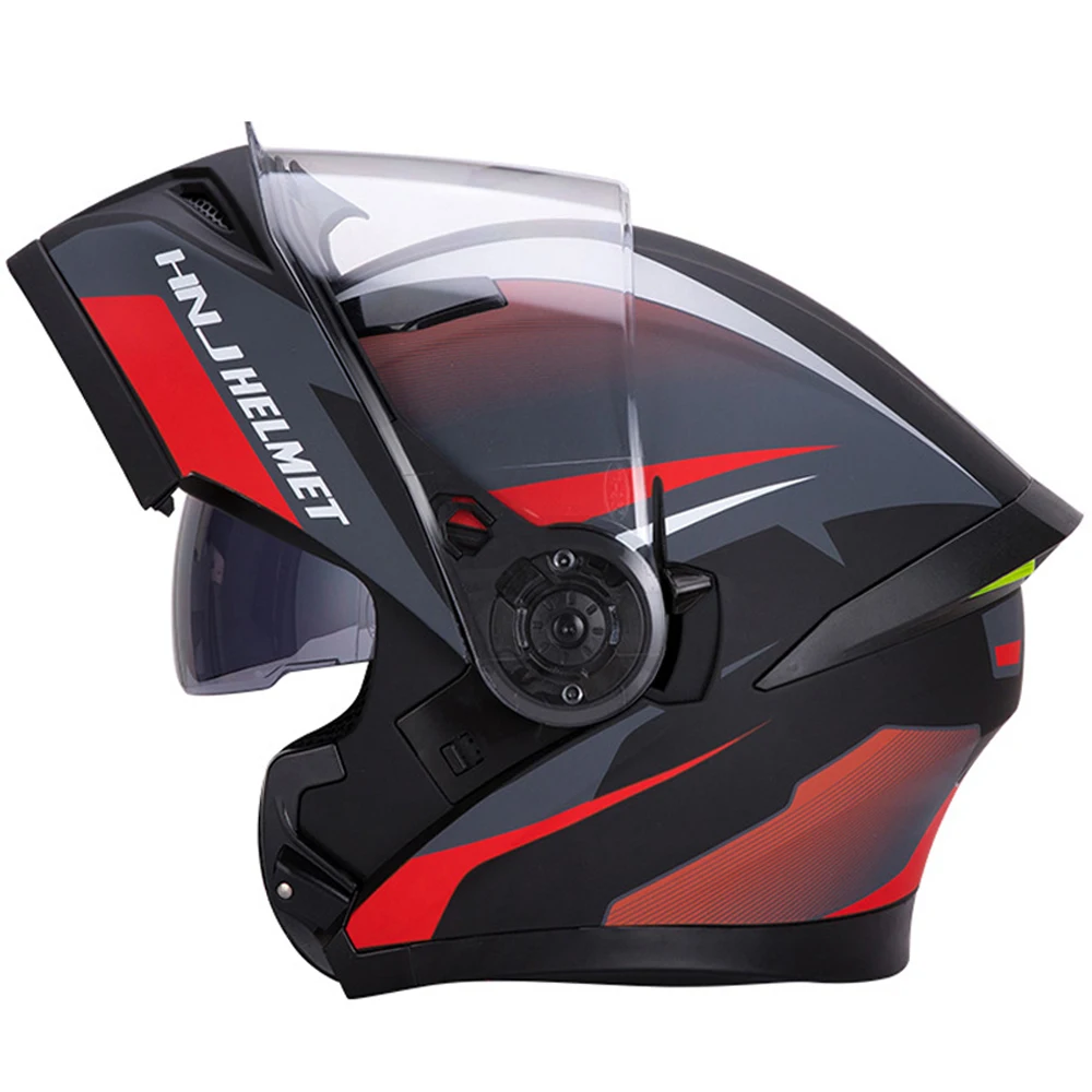 

HNJ Motorcycle Helmet Flip Up Casco Moto Racing Modular Dual Lens Motocross Moto Helmet Men Motorbiker Helmets Capacete Casque
