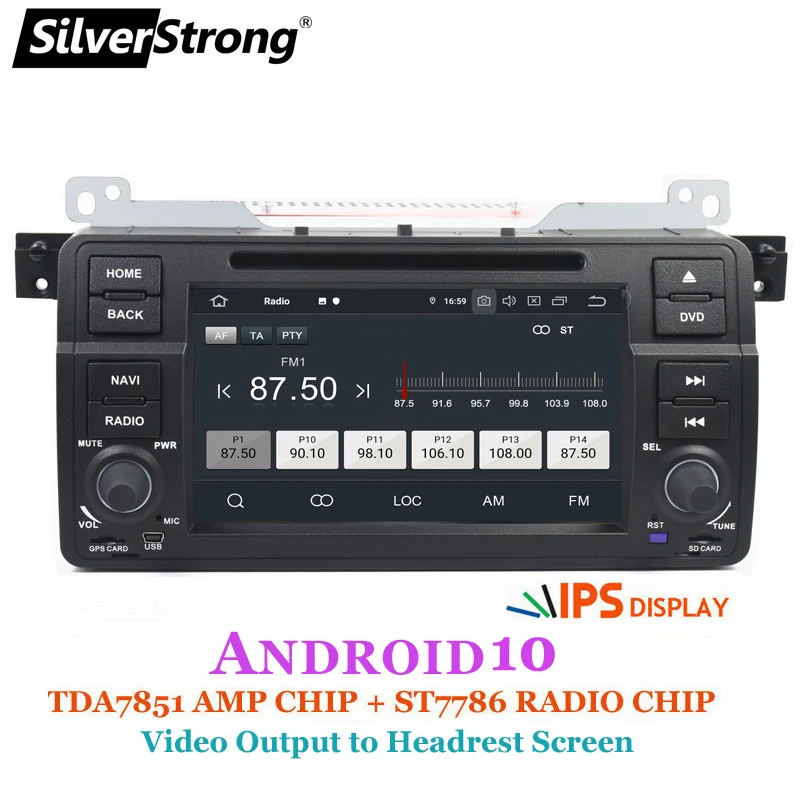SilverStrong Android10 ips 1DIN E46 автомобильный DVD панель для BMW M3 Rover Авторадио Android 2 Гб 16 carplay|dvd