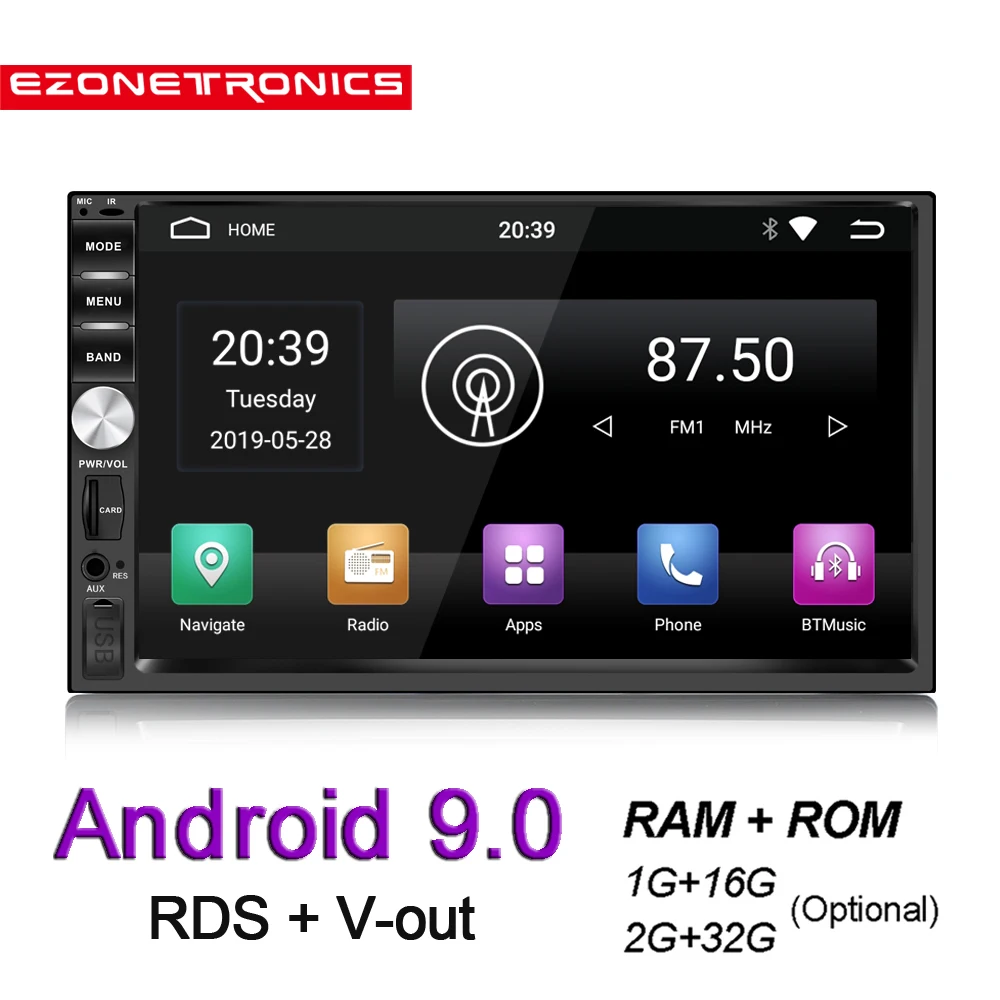 2Din Android 9,0 четырехъядерный DDR2G-32G автомобильный Радио Мультимедиа Видео плеер Зеркало Ссылка Универсальный Wifi Bluetooth Авто Стерео gps RDS