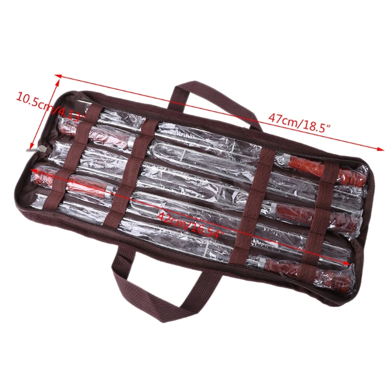 D2 5pcs Roasting Forks With Bag Camping Hot Dog Skewers BBQ Forks portable Barbecue outdoor Tool dls barbecue grill accessories