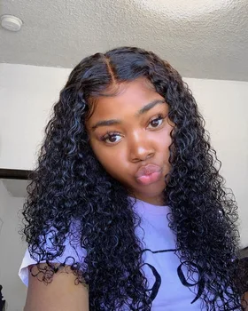 

lace front human hair wigs for Black Women Brazilian Curly Human Hair Wig deep water wave hd 13*6 deep part lace frontal Wig