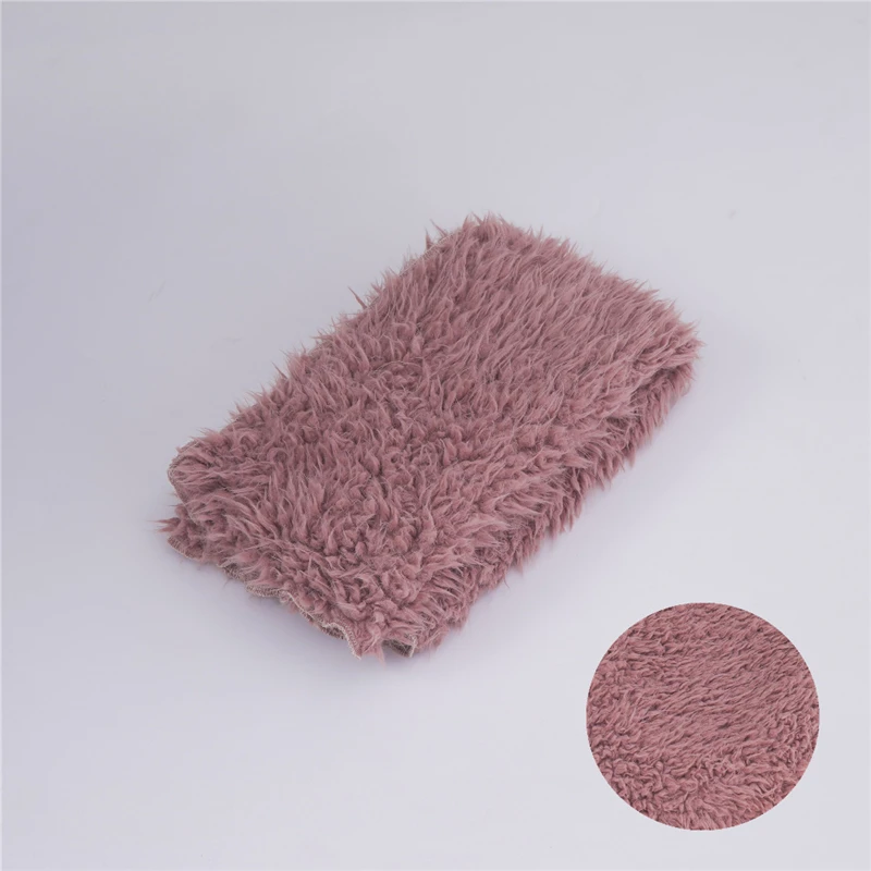55*80cm Newbron Baby Photography Blanket Faux Fur Pads Plush Infant Soft Blankets Photo Props Basket Filler 6