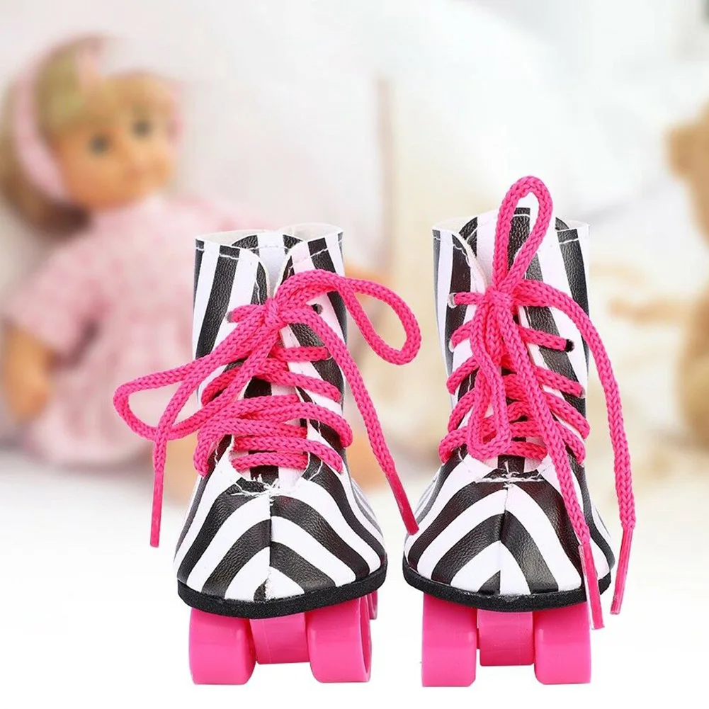 Baby Mini Glitter Fashionable Entertainment Shoes Skateboard Girls Toys Accessory Roller Skates Gift For 18inch American Dolls Baby Mini Glitter Fashionable Entertainment Shoes Skateboard Girls Toys Accessory Roller Skates Gift For 18inch American Dolls