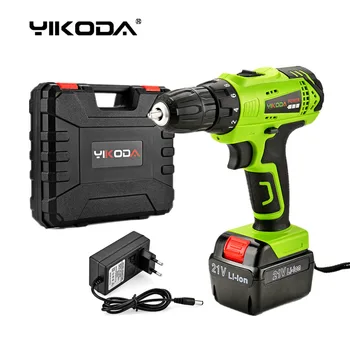 

21v Cordless Electric Drill Hand Household Screwdriver Rechargeable Battery One Lithium Battery Tools Plastic Case Combo