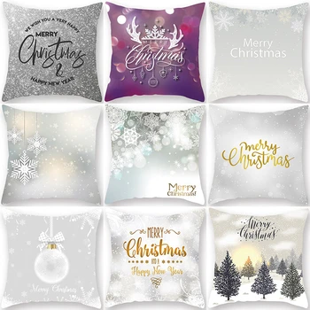

1Pcs Christmas Tree Snowflake Alphabet Pattern 45*45cm Polyester Cushion Cover Decorative Sofa Home Car Decor Pillowcover 40994