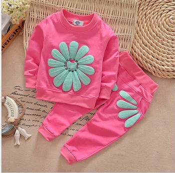 

Sunflower Prints Girl Clothing Set Spring Fall Casual Kids Clothes for 2 3 4 5 6 Year Girls Sweatshirt Pants Baby Children Suits