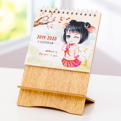 Офисный Настольный календарь креативный милый держатель для мобильного телефона двойной цветной бумажный Настольный Органайзер - Цвет: GIRL