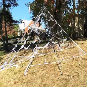 

Halloween Decoration Spider Web Net DIY Home Halloween Party Decor Haunted House Horror House Props Not Include Fake Spider