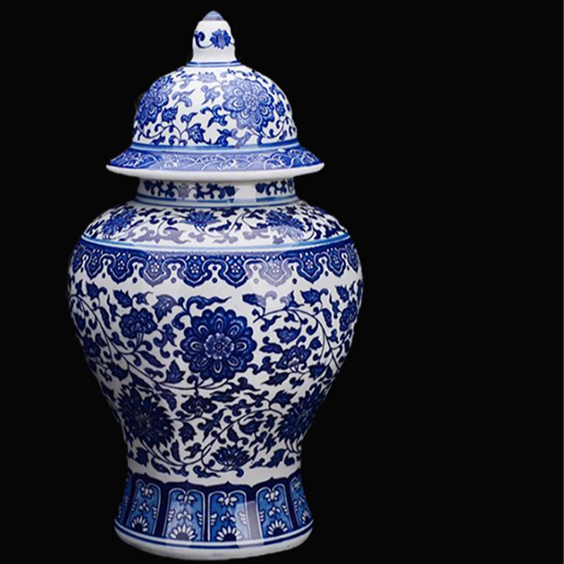 Jingdezhen Classic Blue and White Porcelain Dragon Temple Ceramic Ginger Jar Vase 3