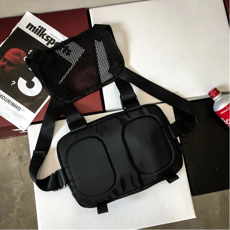 Мужская нагрудная сумка белая в стиле хип-хоп Уличная функциональная тактическая нагрудная сумка для мужчин черная сумка на плечо уличная Женская поясная сумка