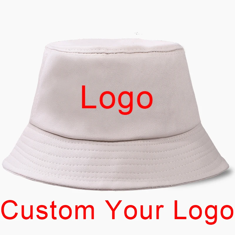 Custom Your Design Logo Bucket Hat Panama custom made Cap Women Men White Black Cotton Outdoor Sunscreen Customize Hats Caps