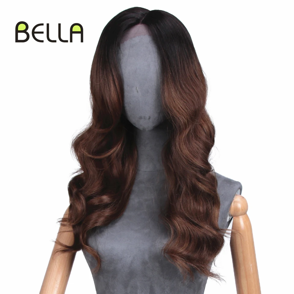 Wigs For Women Loose Wave Synthetic Lace Front Wig Brown Red Multicolor 1B Ombre High Temperature Cosplay Daily Party Hair BELLA