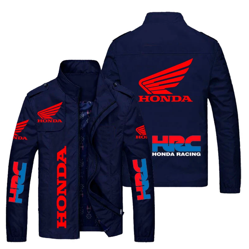 stylish jacket for men 2021 Autumn Winter Men's Jacket Honda Car Wing HRC Racing Print Jacket Windbreaker Motorcycle Jacket Honda Men's Clothing Coats mens parka jacket