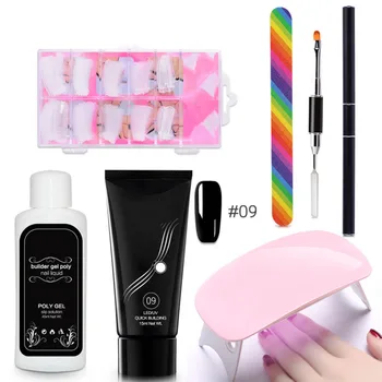 

Nail Extension Set Manicure Tool Soak Off With UV Lamp Quick Building Acrylic Home Professional Salon DIY Long Lasting Poly Gel