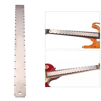 

Stainless Steel Guitar Fingerboard Ruler Guitar Neck Notched Straight Edge Luthiers Fingerboard Edge Fret Ruler Repair Tool