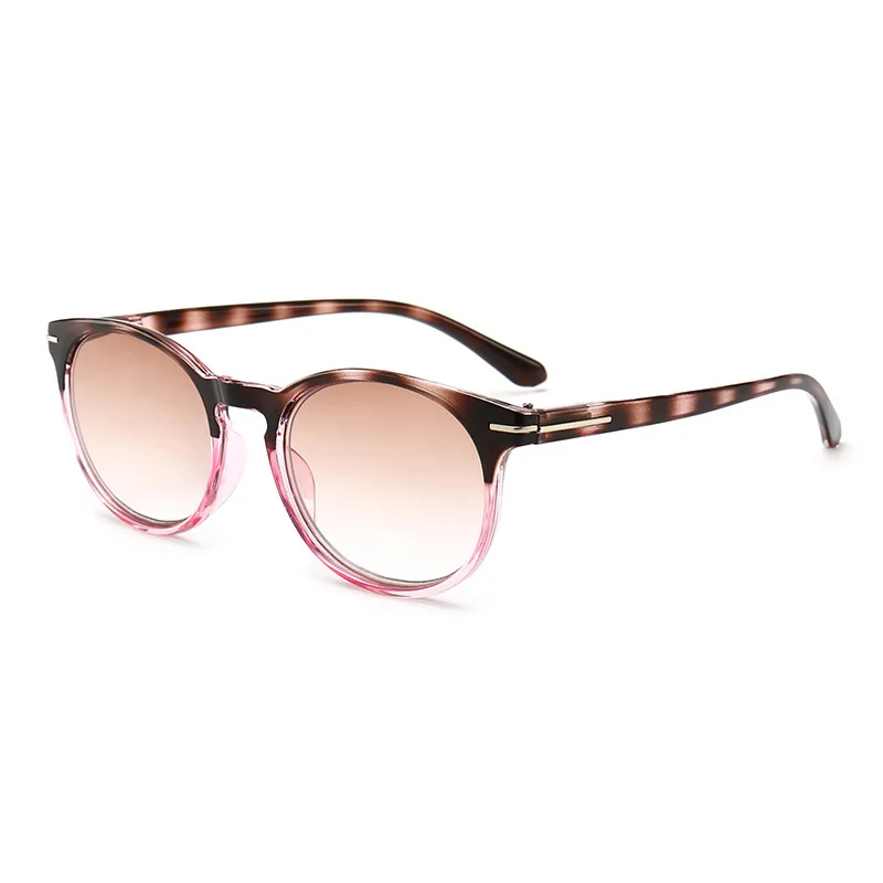 pink Круглые очки для чтения, женские модные очки для дальнозоркости, ультралегкие градиентные очки для диоптрий, женские очки для чтения - Цвет оправы: pink