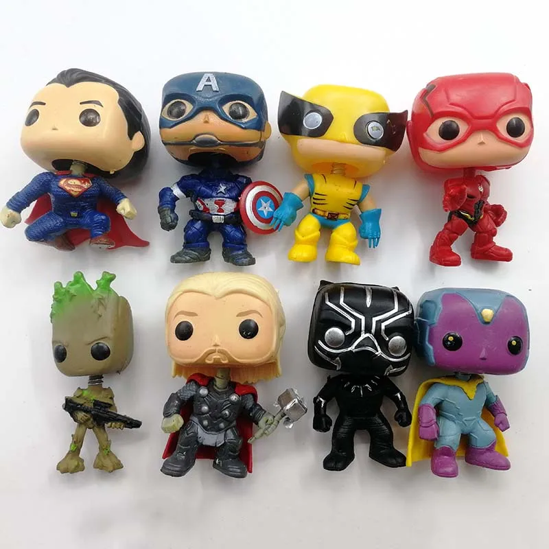 8 шт. Funko Pop Marvel Avengers Endgame 10 см Vision Groot Juguete пластиковые фигурки модель детские