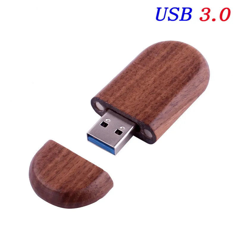 JASTER USB 3,0 логотип на заказ Деревянный usb+ коробка персональный логотип ручка-накопитель 8 ГБ 16 ГБ 32 ГБ usb флеш-накопитель Флешка карта памяти - Цвет: Walnut
