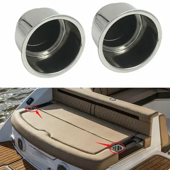 

2Pcs Stainless Steel Car Cup Drink Holder Brushed for Marine Boat RV Camper Truck