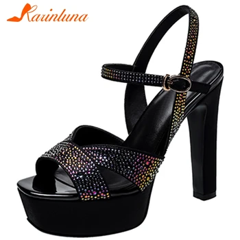 

Karinluna New Design 2020 High Quality Buckle Strap Shoes Woman Sandals Female Peep Toe Platform Lady Sandals Women Shoes