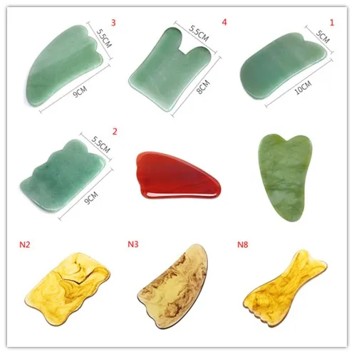 Natural Jade Stone Guasha Massage Tool SPA Therapy Gua Sha Massager Chinese Gua Sha Tools For Body Healthcare 15 Styles