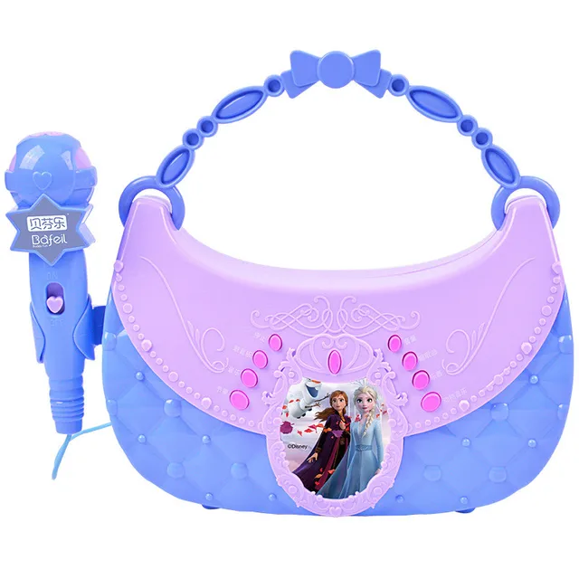 Disney Princess Toys Frozen 2 Elsa Anna Handbag Children'S Amplifier Microphone Music Microphone Ktv Karaoke Singing Toys 3