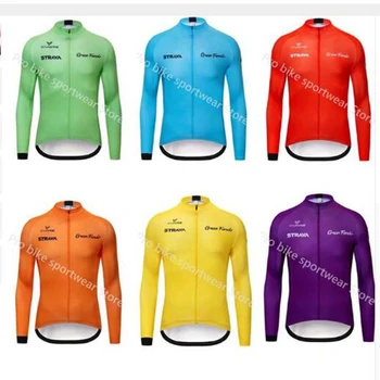 

2019 Winter Thermal Fleece Men STRAVA Long Sleeve Jersey Racing Cycling Ropa Ciclismo Warm Riding Bike 9D gel pad pants