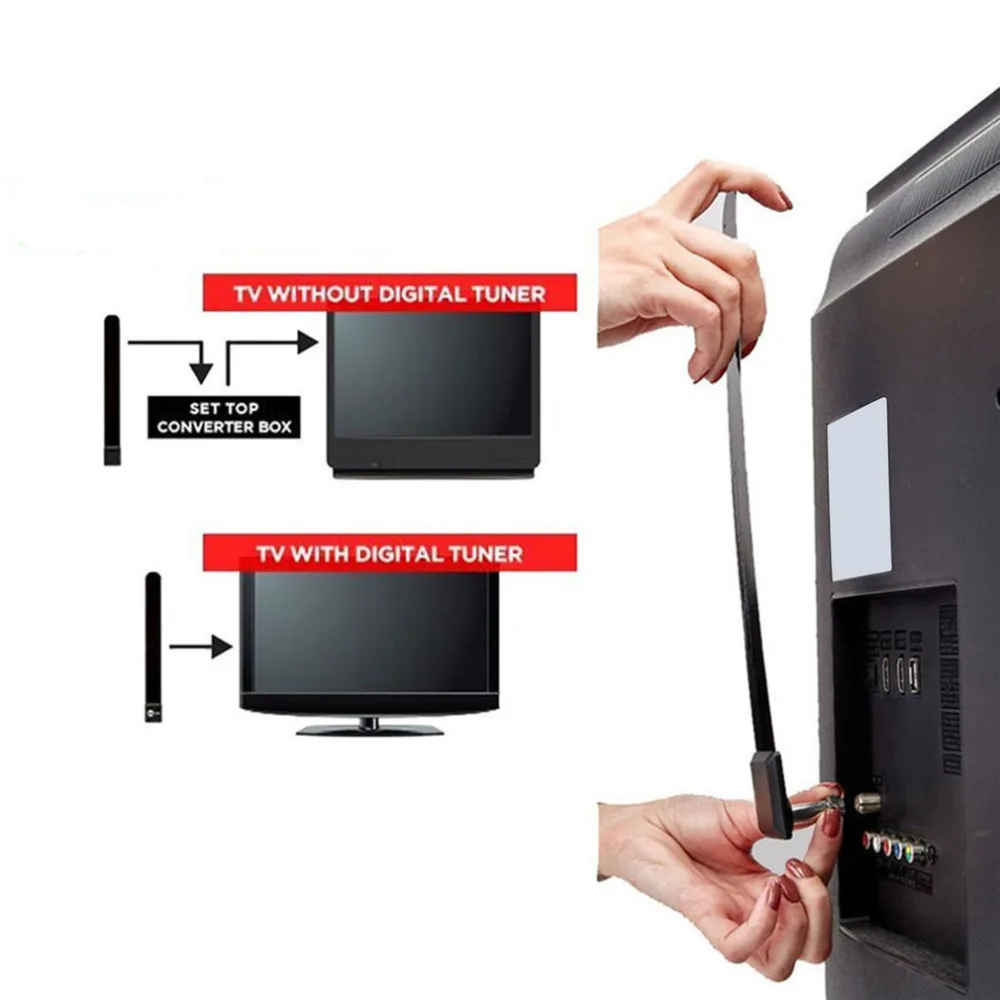2018EU стандартная цифровая антенна с четким ТВ-ключом HD tv ТВ-палка внутренняя ТВ антенна 1080p HD Канатный кабель для усиления сигнала для дома