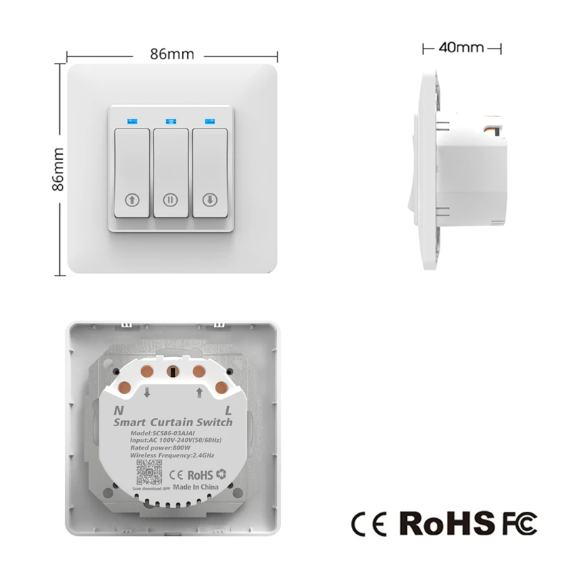 Smart Life WiFi переключатель роликовой шторки WiFi шторы Жалюзи сенсорный переключатель Google Home Alexa шторный мотор