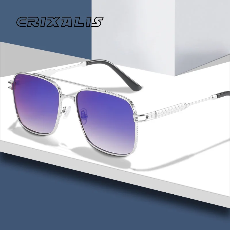

CRIXALIS Luxury Sunglasses For Women Square Metal Vintage Sun Glasses Men Anti Glare Driving Gradient Shades Female UV400