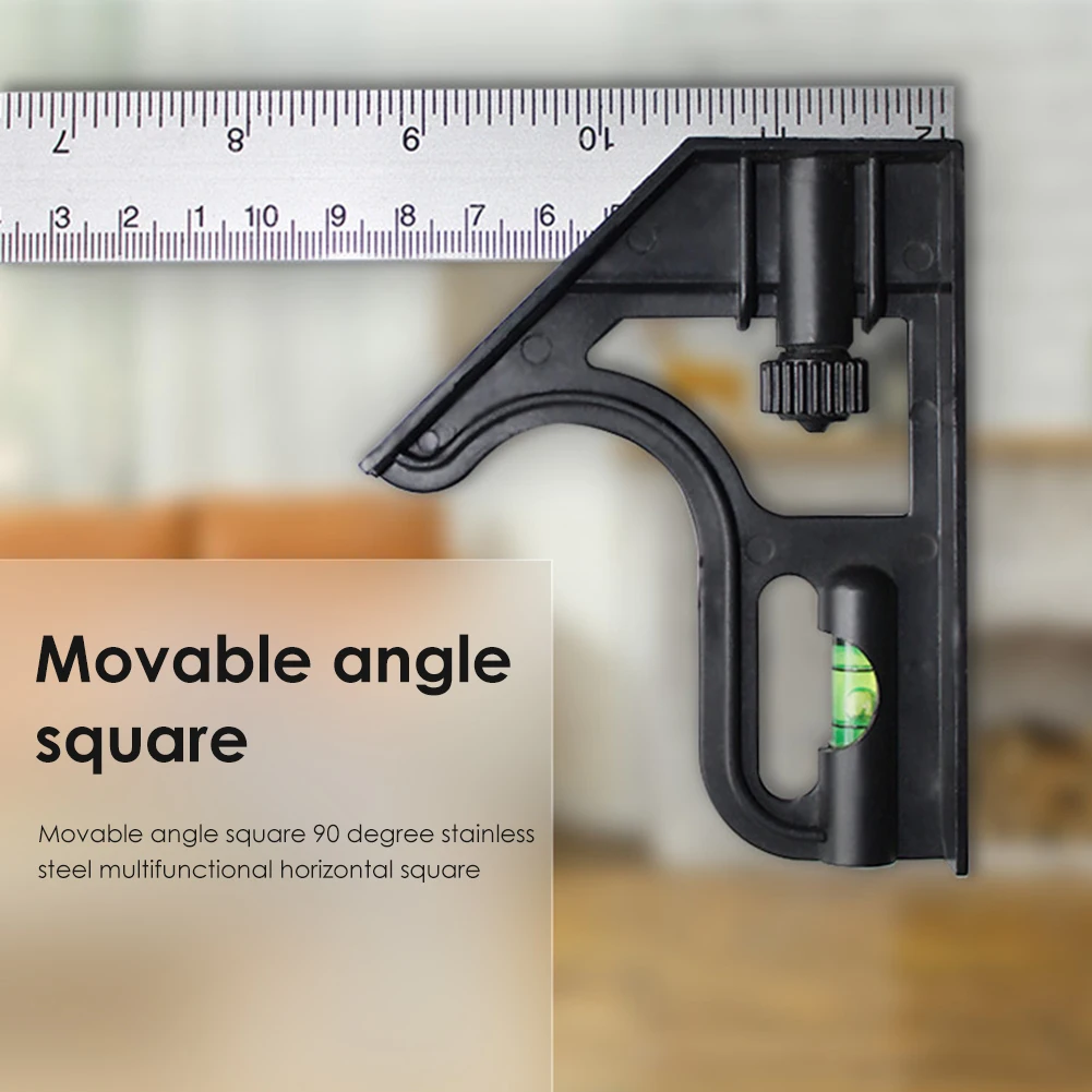 Adjustable Combination Square Right Angle Finder Ruler Meter Carpenter Woodwork
