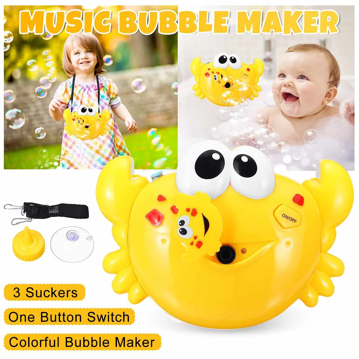 Напольное пузырчатое лягушки КИТ детская Ванна Игрушка устройство для мыльных пузырей ванна для Купания Мыло вода игрушки для детей Дети с музыкой