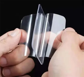 

5pcs 6*6cm Magic Tape Reusable Double Sided Adhesive Nano Trace-less Tape Removable Sticker Adhesive Loop Waterproof Tie Glue