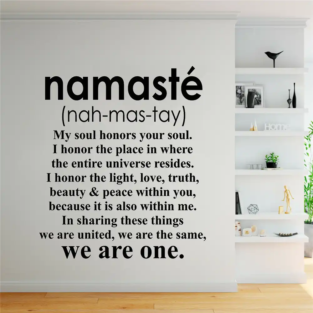 Mur Autocollant Citation Bonheur Ne Diminue Jamais En Etant Partage Bouddha Lotus Meditation Sagesse Yoga Studio Vinyle Autocollant Peintures Murales Aliexpress