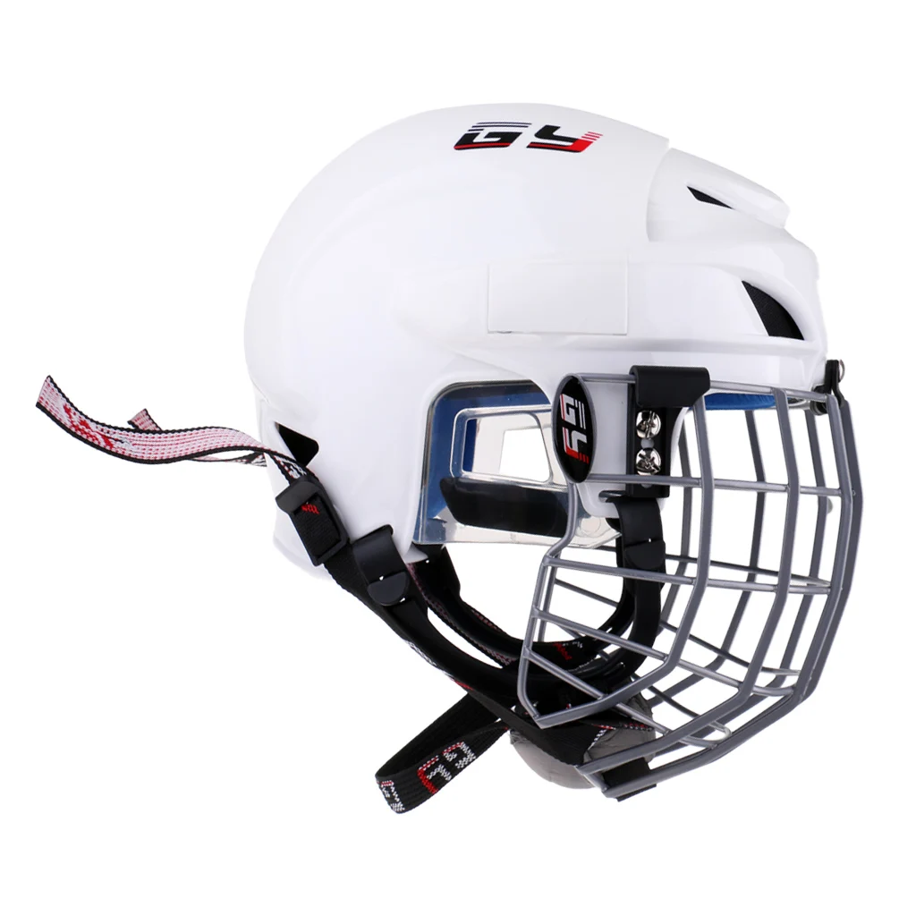 Adjustable Unisex Adult Kids Ice Hockey Helmet & Face Guard Cage Combo CE Approved Impact Resistant & Lightweight
