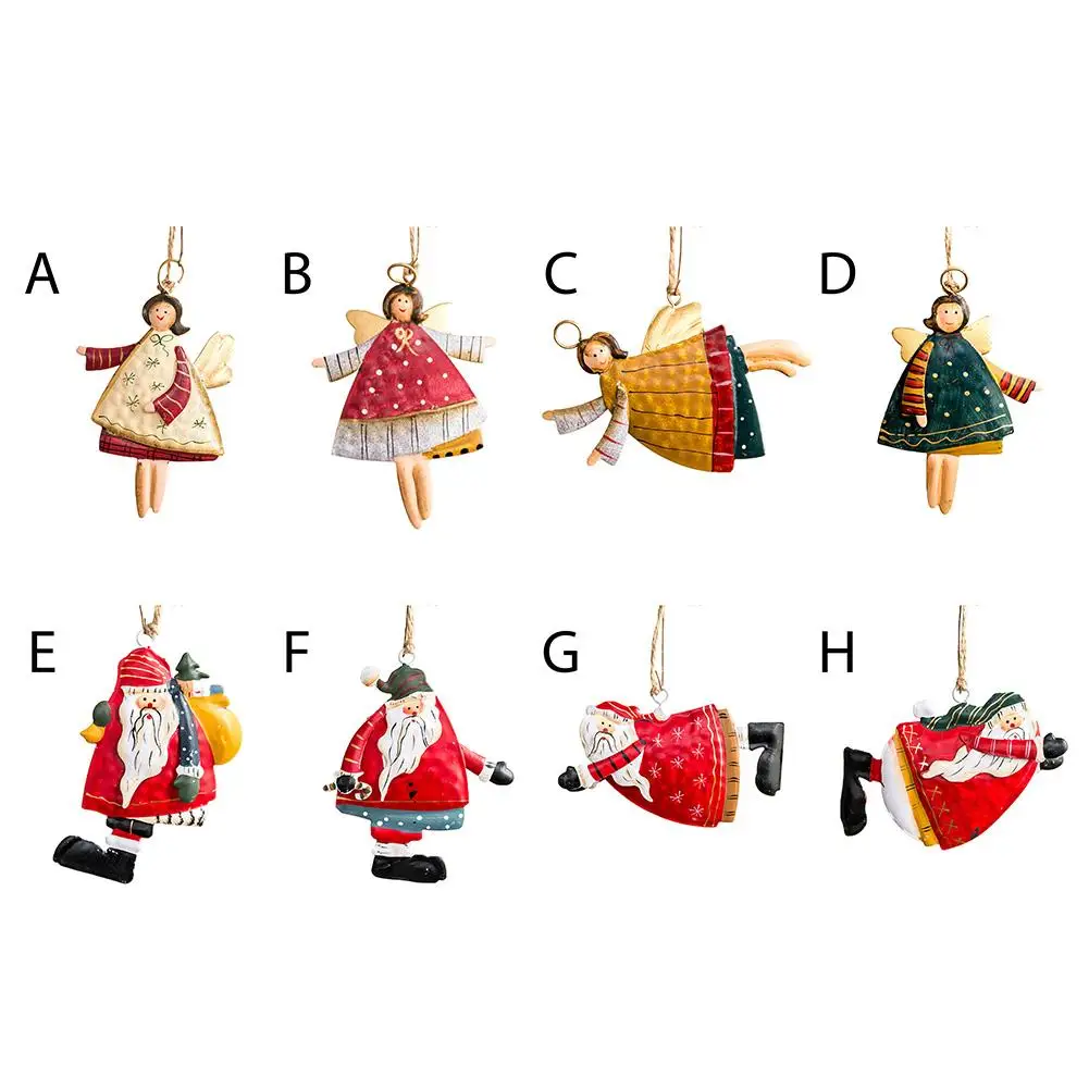 

Christmas Tree Hanging Angel Bear Santa Bell Decoration Christmas Party Wedding Decoration Metal Hanger Christmas Drop Ornaments