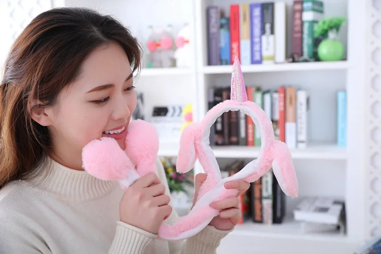 Douyin Toy Ear Will Move the Unicorn Hair Bands a Pinch Ear Will Move the Photo Shoot Photo Props Hair Bands