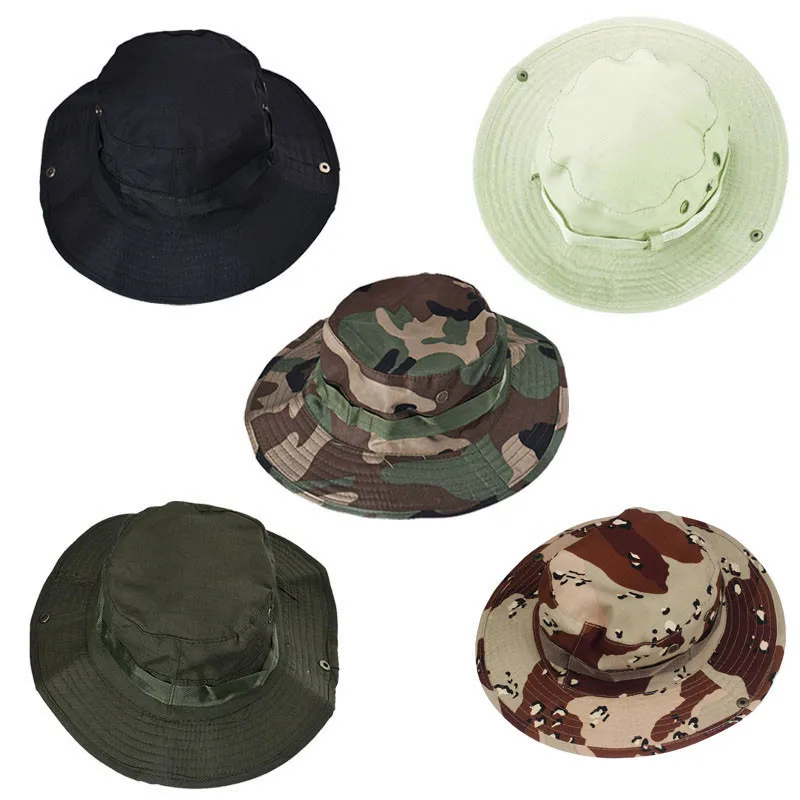 Ведро шляпа boonie охота рыбалка на открытом воздухе широкий шапка с полями военный Повседневное шапки для туризма дышащая Мода
