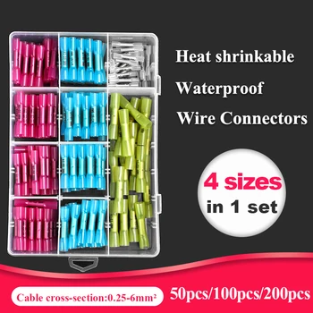 

Practical Electrical Waterproof Seal Heat Shrink Butt Terminals Solder Seal Wire Connectors Kit Insulated 20/50/100/200/220PCS