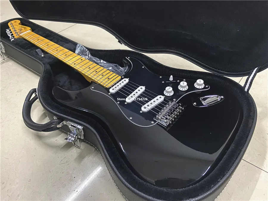 Electric Guitar Black White Pickup Guitar Neck